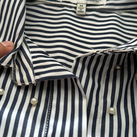 Krontrol Stripped Half Sleeve Embellished Blouse | SIZE M - Picture 8 of 8